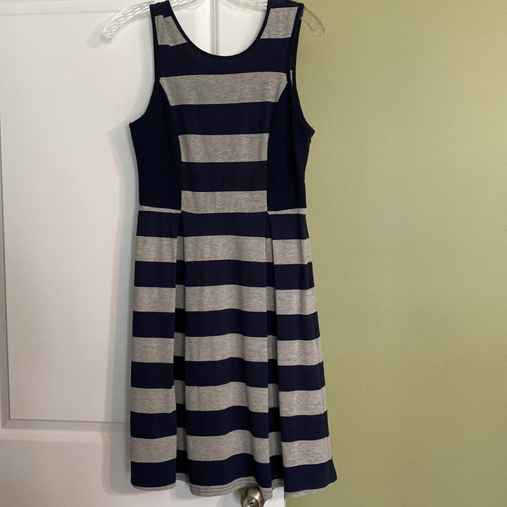 Pixley Gray and Navy Stripe Dress